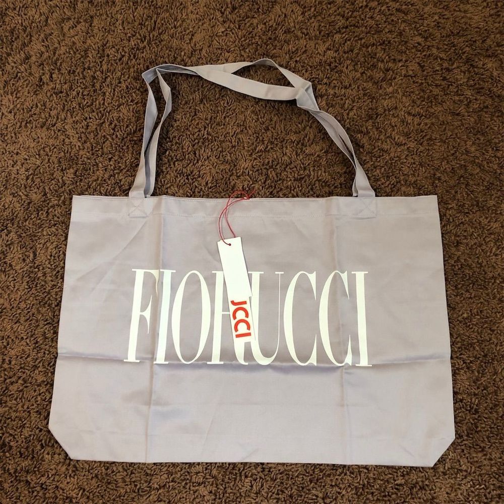 Fiorucci Angels Light‎ Purple Tote Bag with Logo and Kisses Print New